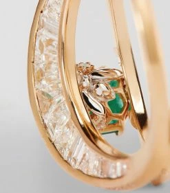 SHAY Rose Gold, Diamond and Emerald Halo Open Ring RG/GREEN Rings -Annoushka Online Shop shay rose gold diamond and emerald halo open ring 17432259 36577163 1000