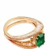 SHAY Rose Gold, Diamond and Emerald Halo Open Ring RG/GREEN Rings -Annoushka Online Shop shay rose gold diamond and emerald halo open ring 17432259 36578019 1000