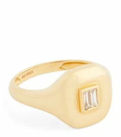 SHAY SH YG ESSENTIAL PNKY WD BGTTE RING YG/WD Rings