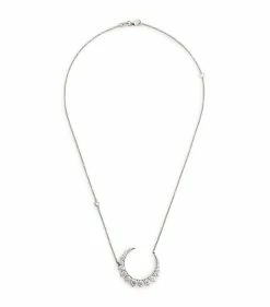SHAY White Gold and Diamond Celestial Moon Necklace PINK Necklaces