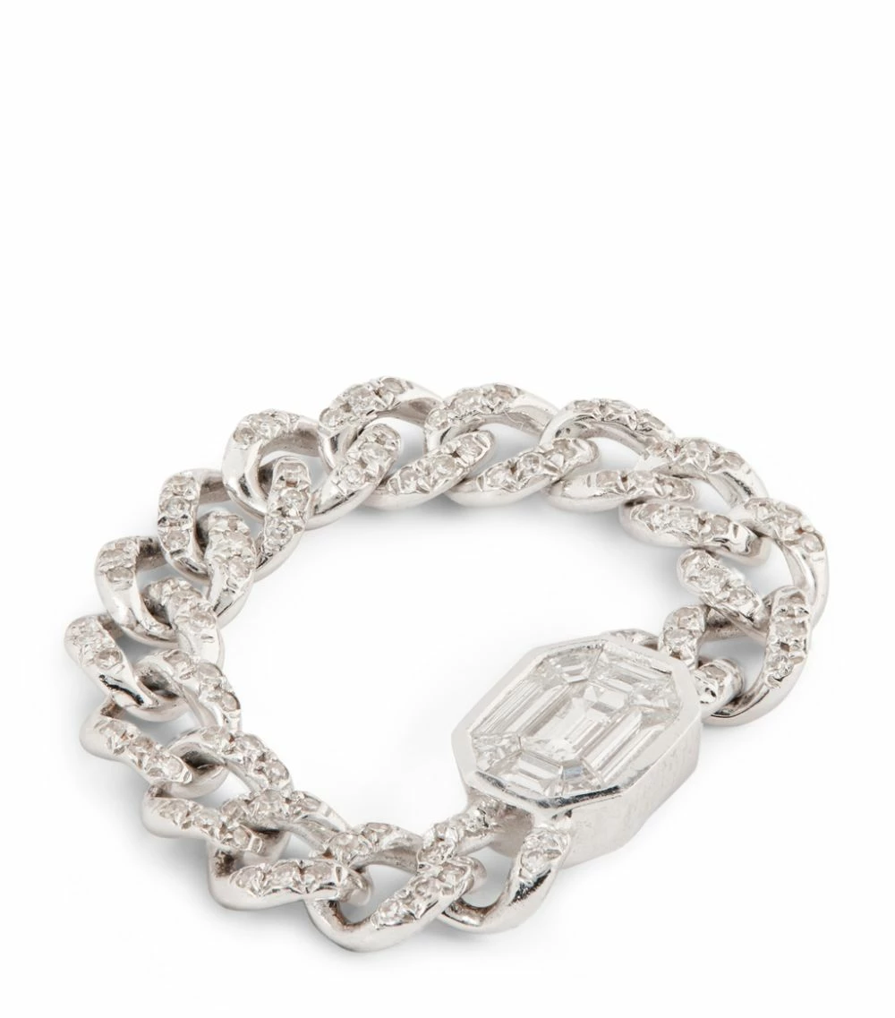 SHAY White Gold and Diamond Illusion Links Ring (Size 7.5) WD Rings 3 SHAY White Gold and Diamond Illusion Links Ring (Size 7.5) WD Rings