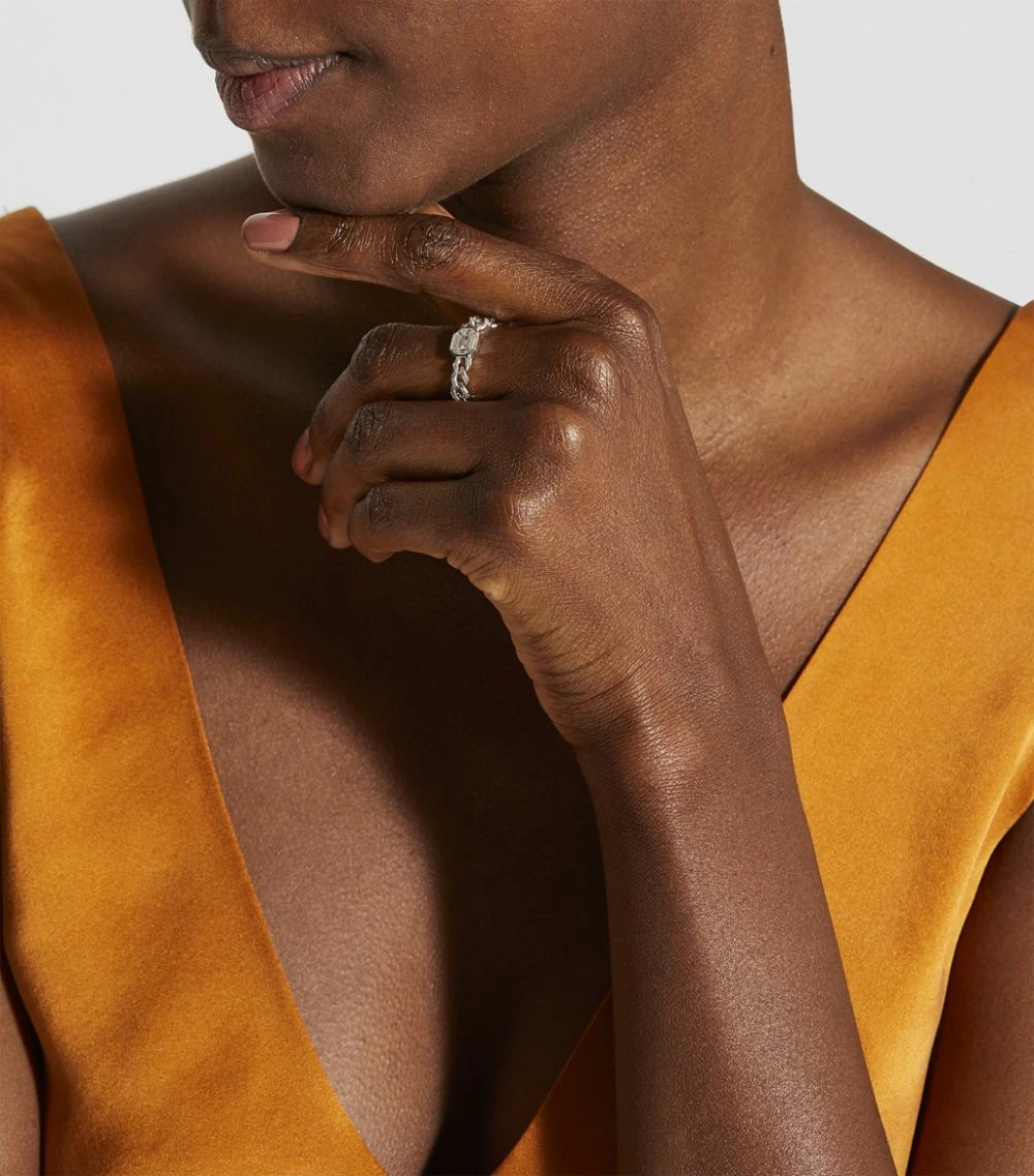 SHAY White Gold and Diamond Illusion Links Ring (Size 7.5) WD Rings 4 SHAY White Gold and Diamond Illusion Links Ring (Size 7.5) WD Rings - Image 2