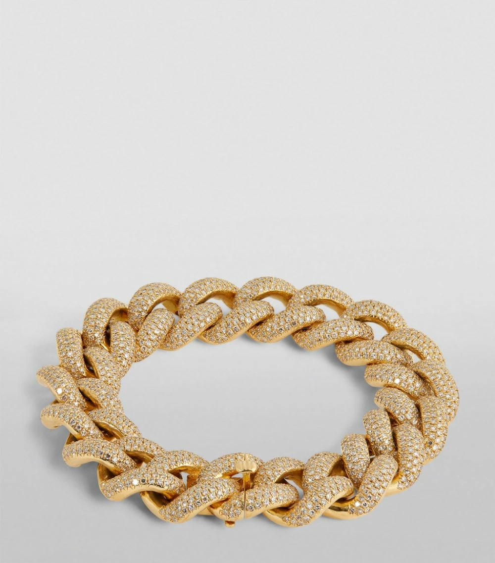 SHAY Yellow Gold and Diamond Jumbo Pavé Links Bracelet Bracelets 4 SHAY Yellow Gold and Diamond Jumbo Pavé Links Bracelet Bracelets - Image 2