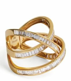 SHAY Yellow Gold and Diamond Triple-Layered Ring (Size 6.75) YG Rings