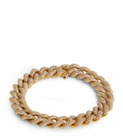 SHAY Yellow Gold and Pavé Diamond Essential Links Bracelet WHITE Bracelets
