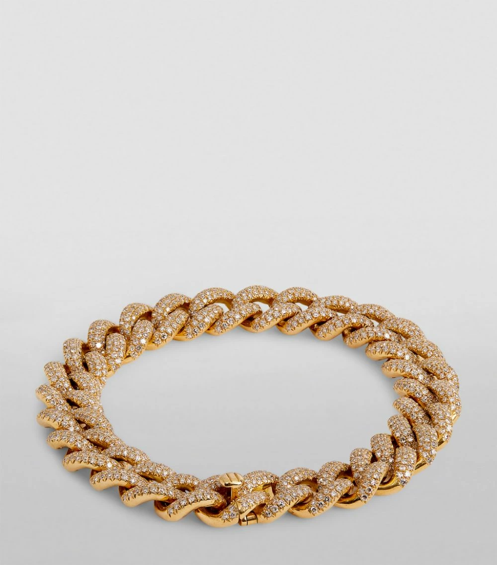 SHAY Yellow Gold and Pavé Diamond Essential Links Bracelet WHITE Bracelets 4 SHAY Yellow Gold and Pavé Diamond Essential Links Bracelet WHITE Bracelets - Image 2