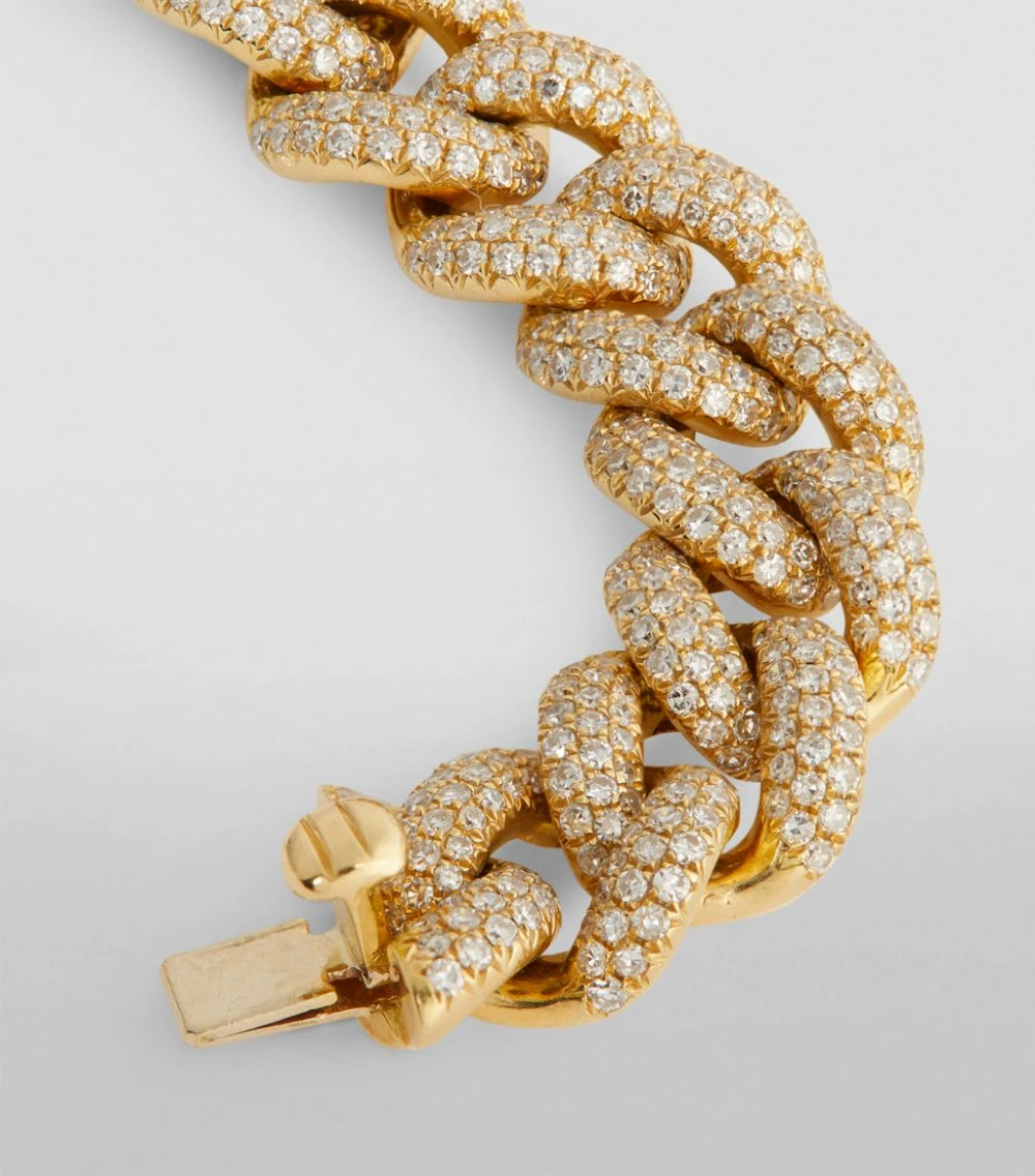 SHAY Yellow Gold and Pavé Diamond Essential Links Bracelet WHITE Bracelets 8 SHAY Yellow Gold and Pavé Diamond Essential Links Bracelet WHITE Bracelets - Image 6