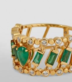 SHAY Yellow Gold, Diamond and Emerald Sticks & Stones Ring (Size 7) Rings -Annoushka Online Shop shay yellow gold diamond and emerald sticks stones ring size 7 16413818 31522887 1000